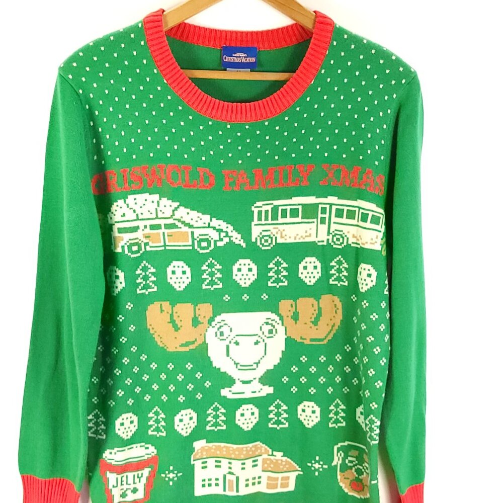 Griswold Christmas Vacation Sweater Mens M Green Red Fair Isle National Lampoon